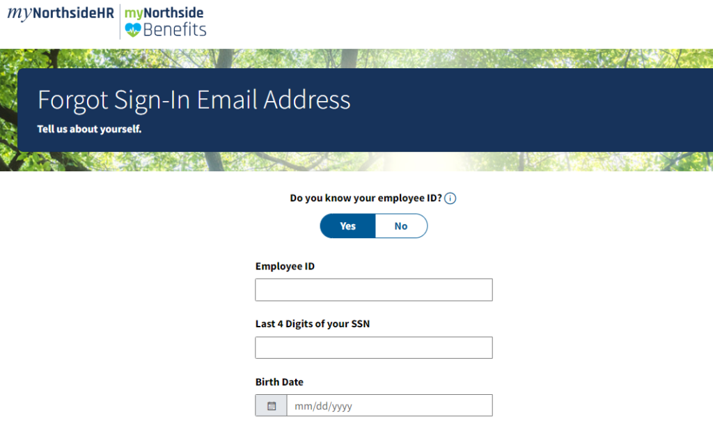 MyNorthSideHR password reset